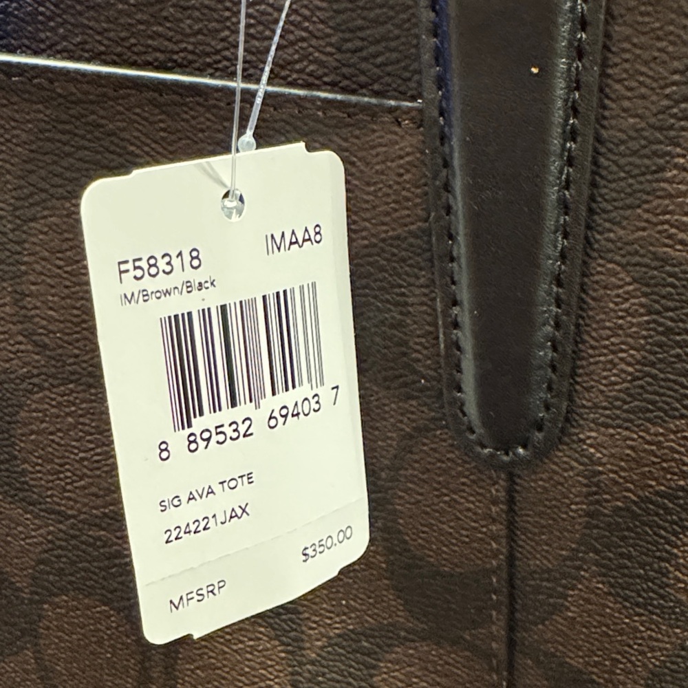 Coach Signature Brown Tote Bag - Picture 3 of 4